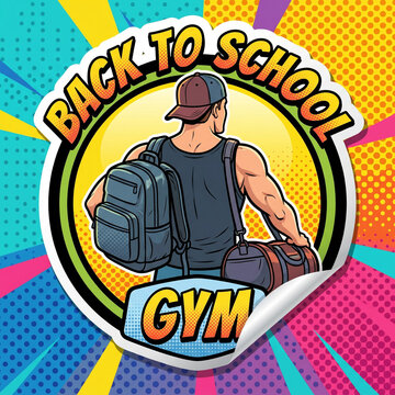 Back to school and gym illustration