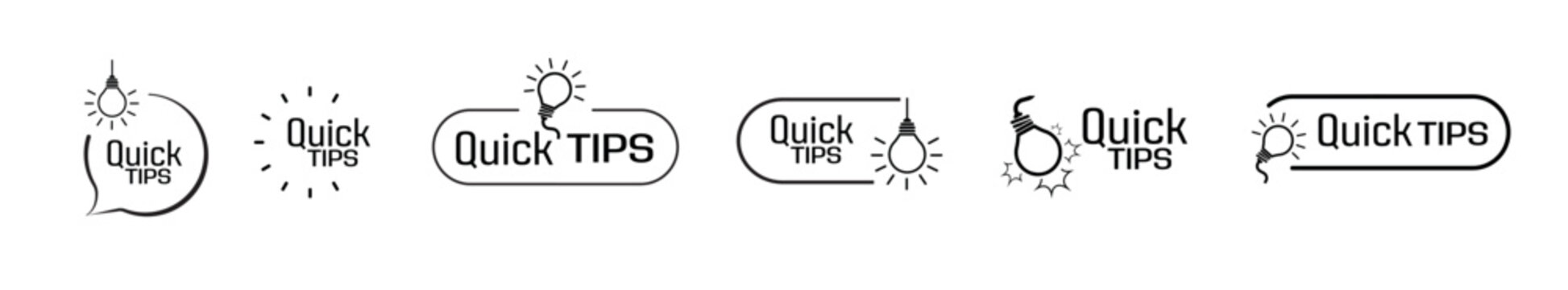 quick tips sign on white background