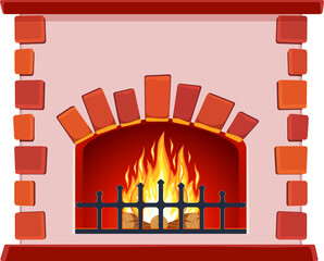 Fototapeta premium Winter interior bonfire.