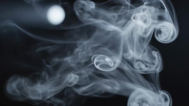 Smoke swirling in the darkness.