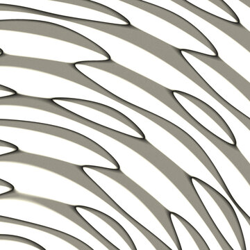 Abstract parametric architecture pattern, organic fluid mesh structure on white background, futuristic parametric design texture for modern building facade