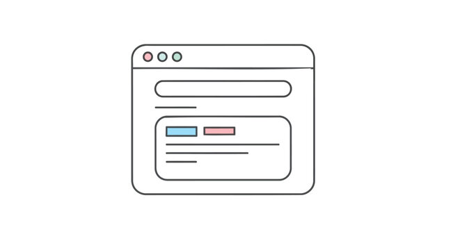 Webpage, website, browser window, UI element, vector icon