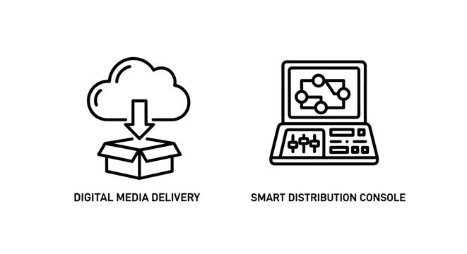 Digital media delivery from cloud to box and smart distribution console system