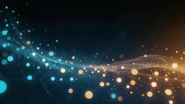 Abstract digital art with glowing particles