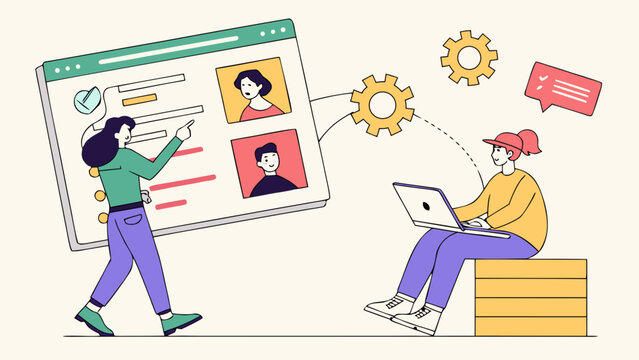 Online recruitment process with profiles and teamwork human resources job search online hiring talent acquisition selection process human capital job application recruitment application