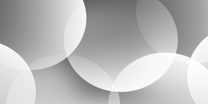 Abstract background with overlapping white circles and gray gradient