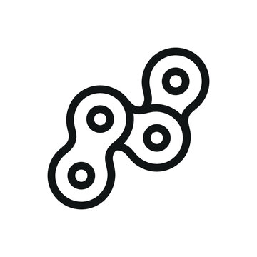 Motorcycle Chain line icon, Motorbike Chain Links vector symbol with editable stroke