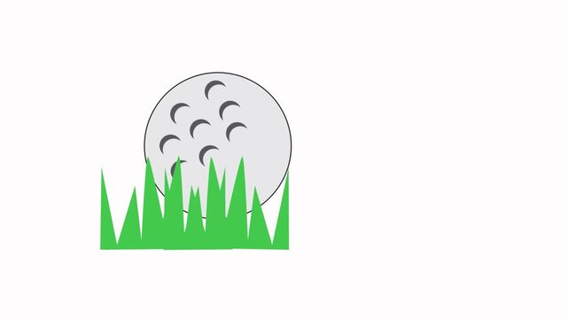 Golf Ball Grass Animation Icon