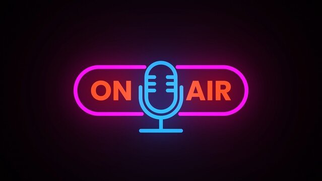 Modern Podcast Title Card Intro Neon Sign