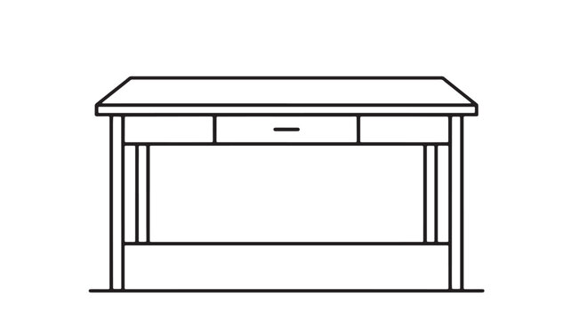 Carport icon with simple line art lines and rectangular roof outline for clean architectural vector design