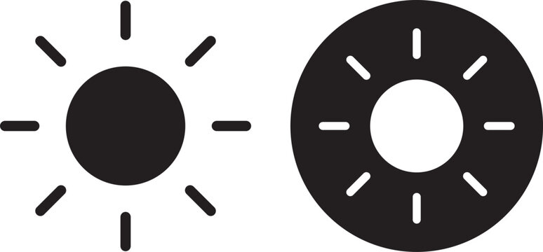 Sun and moon icons set. Dark and light mode symbol. Sun and moon icon vector day and night icon set. black and white icons representing the day and night on transparent png and vector illustration