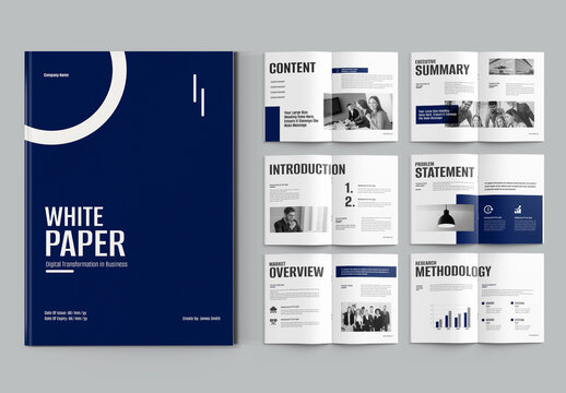 Corporate White Paper Template Business Report Design