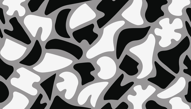 Abstract seamless pattern with organic shapes, cow spots pattern, stylish wallpaper with blotches