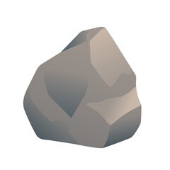 Gray cartoon rock stone boulder vector illustration on white background © Beant
