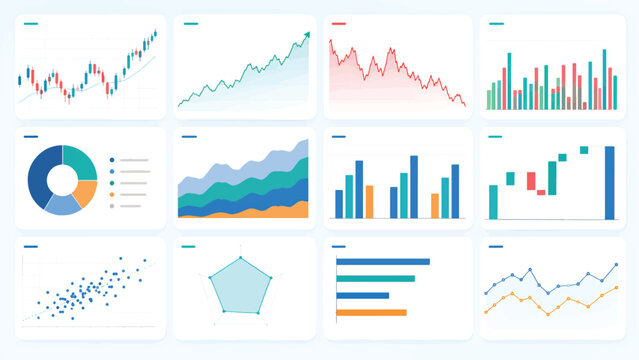 Clean Business Dashboard with Colorful Analytics Charts and Graphs