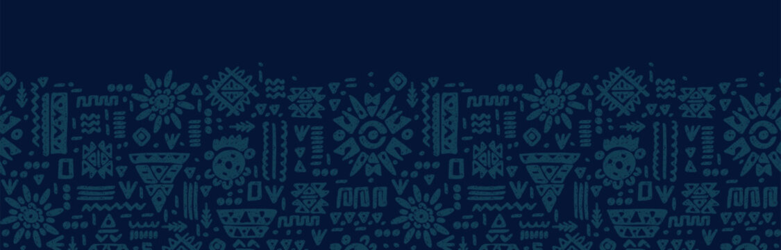 Hand drawn  abstract seamless pattern, ethnic background, tribal style - great for textiles, banners, wallpapers, wrapping - vector design