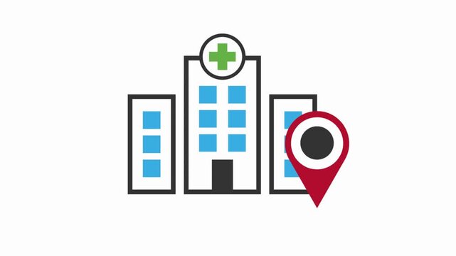 Hospital Location Animation Vector Icon