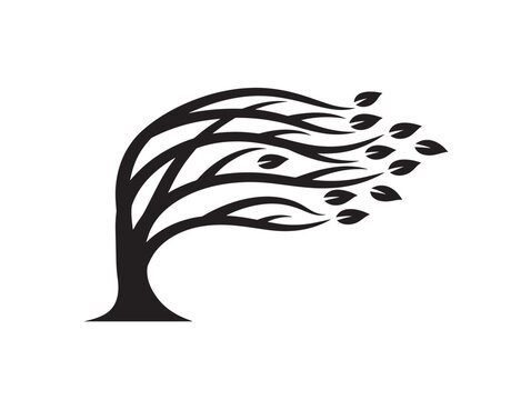 Artistic windblown silhouette with dramatic stormy landscape energy 