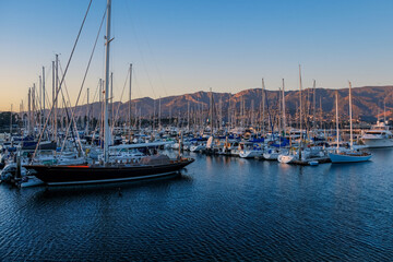 Fototapeta premium Santa Barbara Harbor filled with boats 
