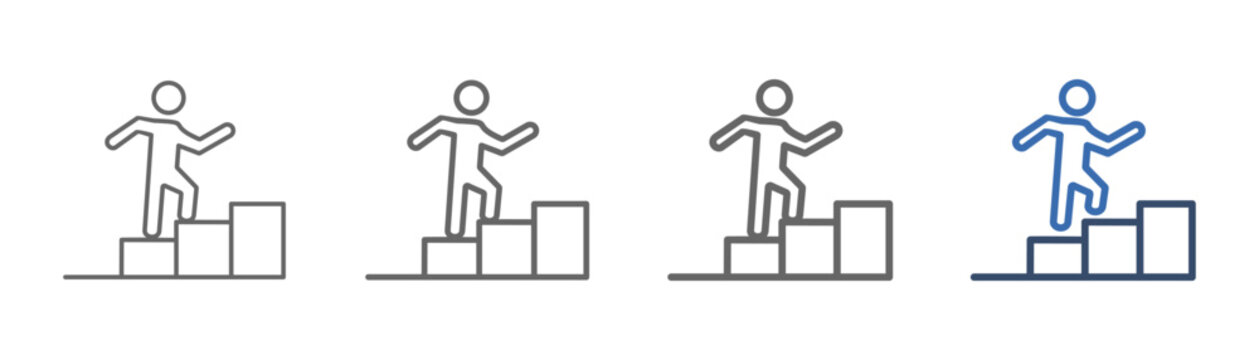 
outline icon set win with people design and leaderboard
