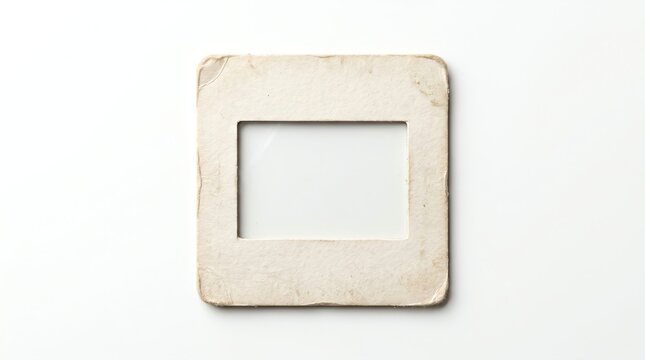 Vintage Blank Slide Frame Isolated on White Background