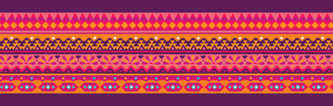 Hand drawn  abstract seamless pattern, ethnic background, aztec style - great for textiles, banners, wallpapers, wrapping - vector design