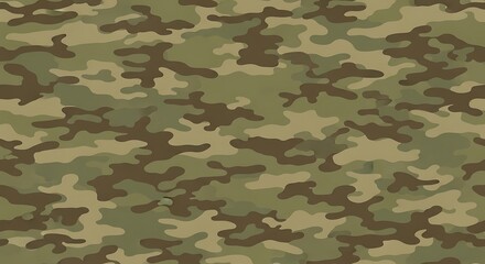 Fototapeta premium Camouflage pattern with green and brown shapes
