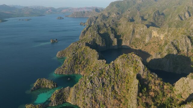 Coron island Baracuda Lake Aerial Philippines
