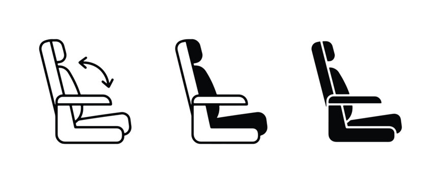 Airplane Seat Icons, Travel Comfort Symbols, Passenger Seating Options
