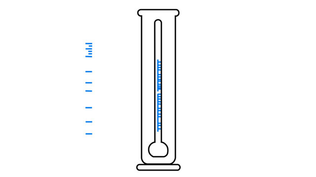 Brewing hydrometer jar with liquid measurement scale vector icon with an editable stroke, perfect for craft beer production manuals, brewery equipment catalogs, or homebrewing tool illustration.