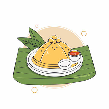 Illustration of a traditional Brazilian Cuscuz dish