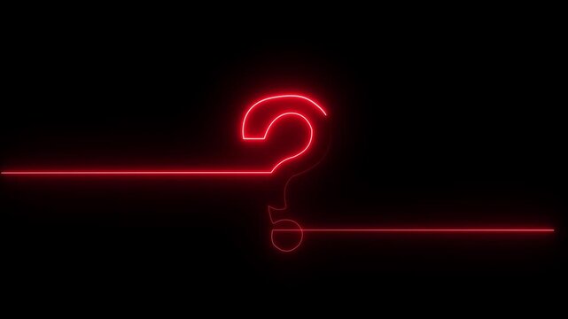 neon glowing loop Question mark sign Question mark icon asking icon animation