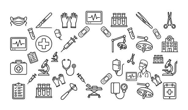 Medical and Healthcare Outline Icon Collection