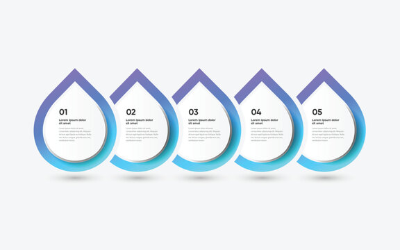 Vector Modern infographics options banner template, 5-step infographic banner