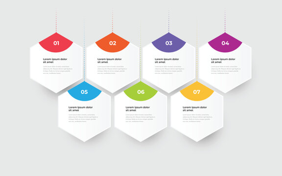 Vector Modern infographics options banner template, 7-step infographic banner