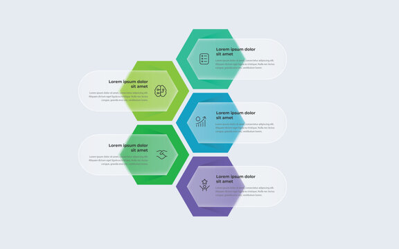 Modern infographics options banner template, 5-step infographic banner