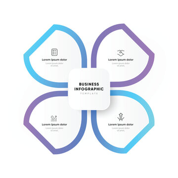 Vector modern infographics options banner template, 4-step infographic banner