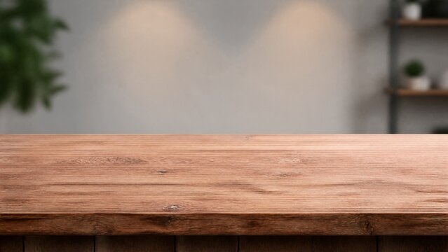 A minimalist wooden desk with a clean, uncluttered surface, radiating modern simplicity.