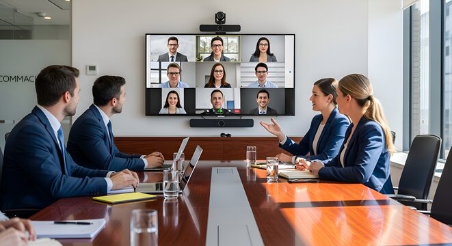 Business team video conference meeting, remote work concept