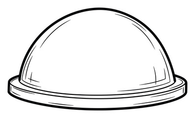 Fototapeta premium Beanie hat outline drawing for headwear graphic projects, fashion symbols, or apparel design needs.