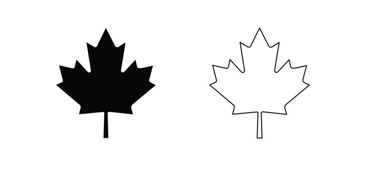 Canadian maple leaf icon, Canadian maple leaf Silhouette Vector