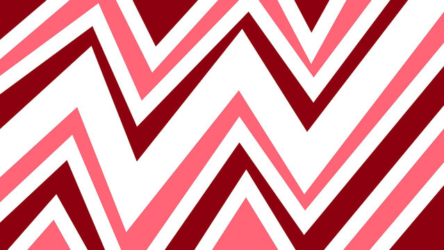 Abstract geometric zigzag pattern with burgundy red pink and white diagonal stripes. Modern sharp wavy lines background for creative graphic design and backdrop.