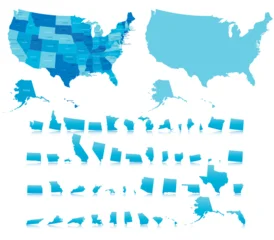 USA -highly detailed map.All elements are separated in editable layers clearly labeled. Vector © Ekler