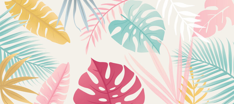 Tropical Summer Design Background.Vector stock  illustration