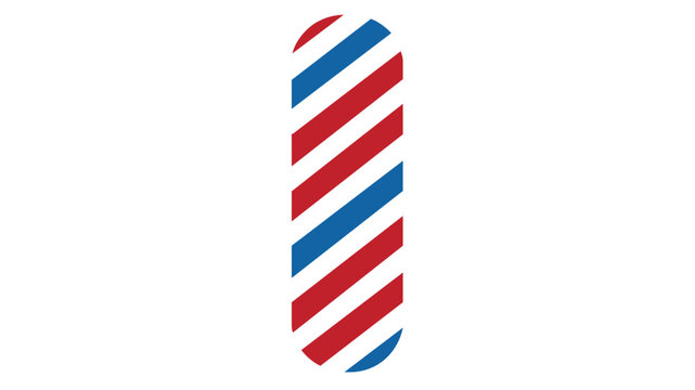 Colorful barber pole sign vector icon for professional hair salon and traditional barbershop business, minimalist flat line illustration on white background, scalable graphic for branding identity.
