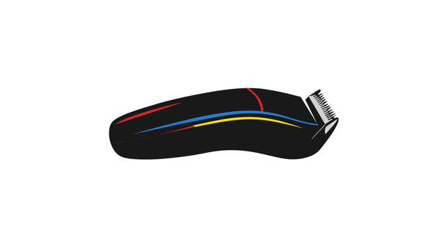 Electric hair clipper trimmer vector icon illustration for professional barber shops. Creative colorful line design for men grooming tools, hair cutting equipment, and salon services on white.