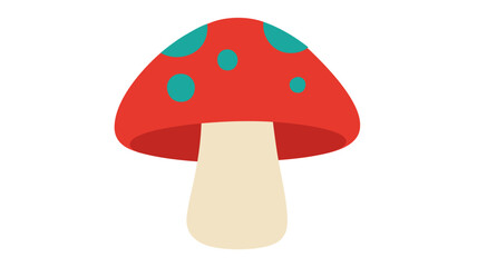 Fototapeta premium Enchanted spotted toadstool mushroom colorful line vector icon, perfect for magic and witchcraft themes, featuring a creative and minimalist flat design isolated on a clean white background.