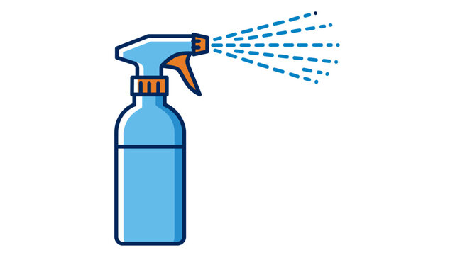 Water mist sprayer vector icon for hair salon and barbershop featuring a colorful line design with editable stroke, ideal for professional grooming equipment and beauty care tool illustrations.