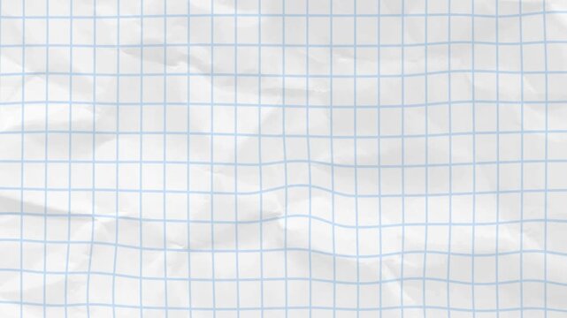 A person holds a crumpled sheet of lined paper in a messy room environment.