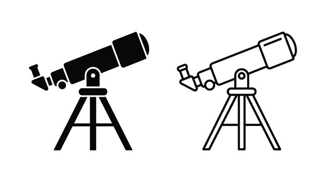 telescope silhouette on tripod stand high quality professional detailed modern elegant stylish clean